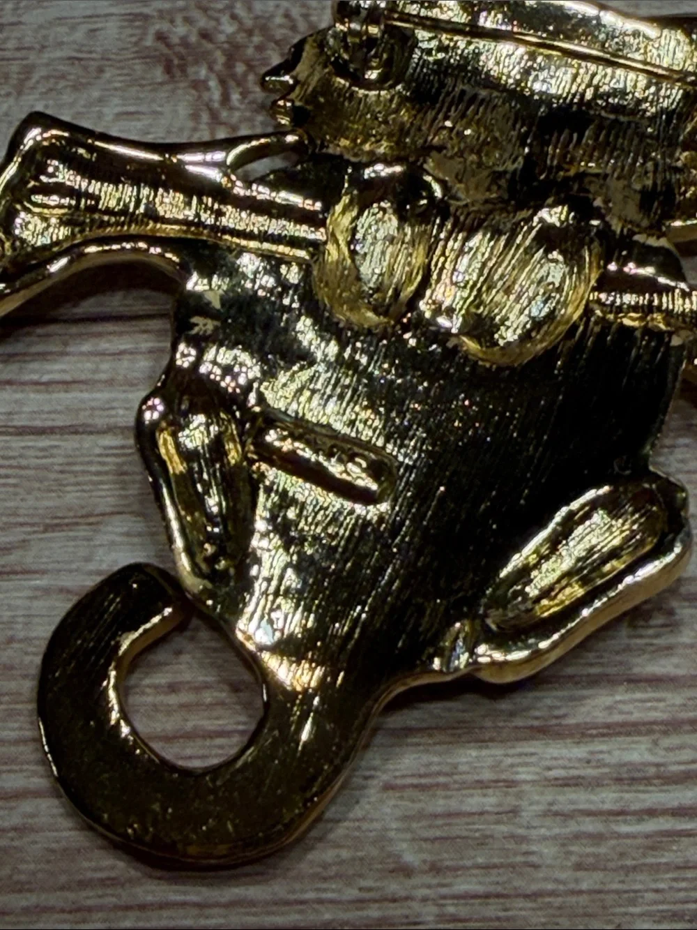 Vintage AJC Gold Cat Brooch Pin - Shiny Gold Cat Accessory